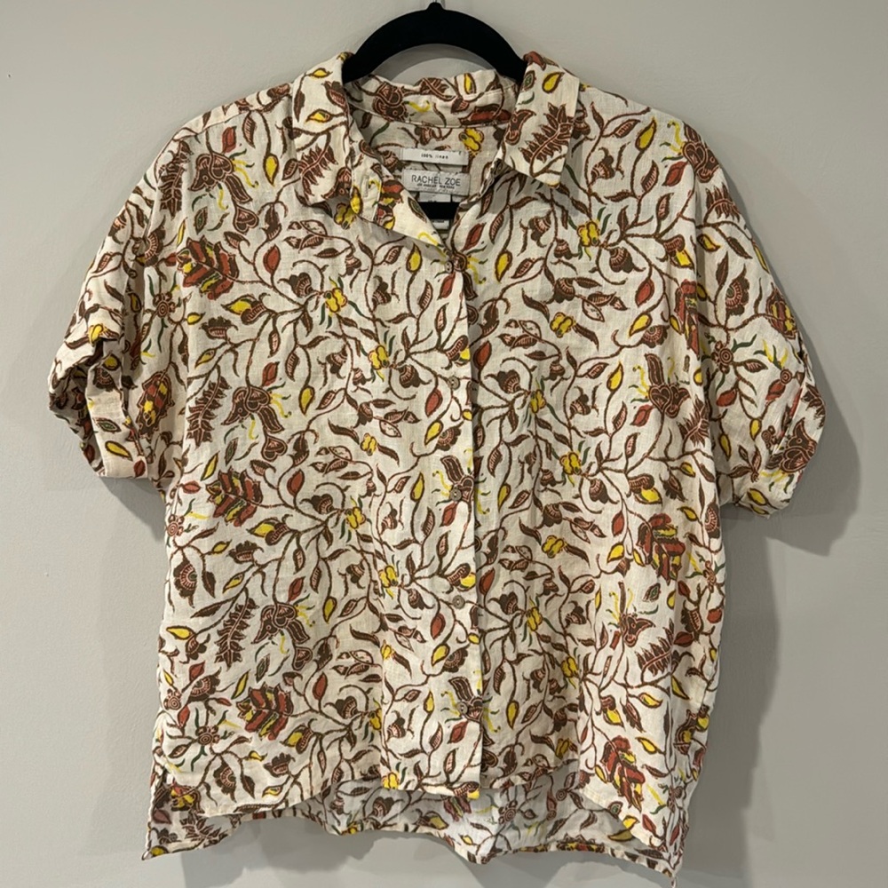 Rachel Zoe Button Down Linen Shirt